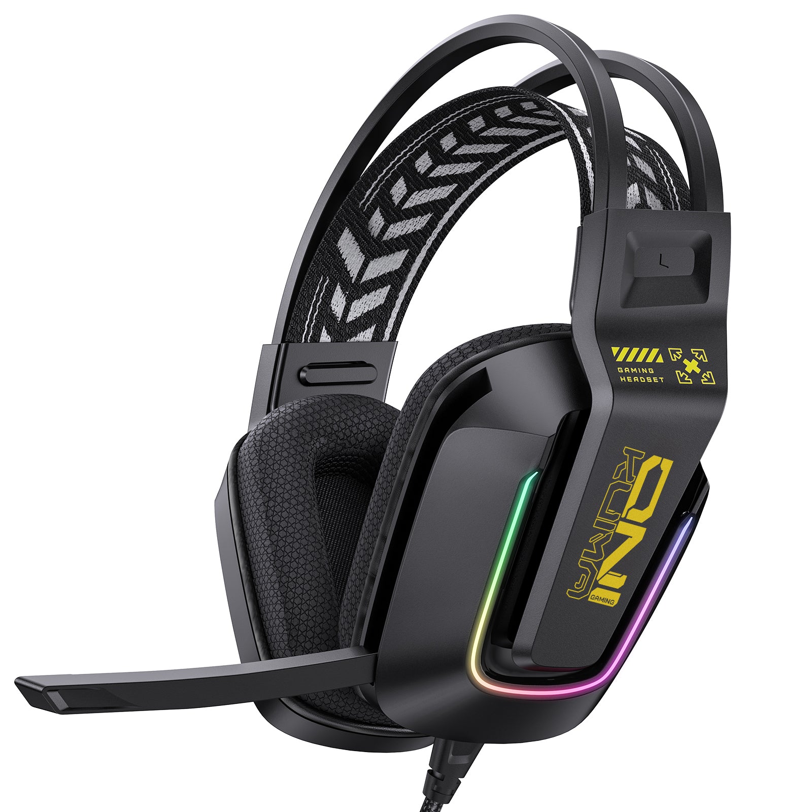 Siivton Wired Gaming Headset with Mic for Xbox, PS4, PS5, PC, Mobile,3.5mm Over-Ear Headphones with Noise-Canceling Microphone, 7.1 Surround Sound Headphone with LED Light, Black
