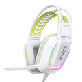 Siivton Wired Gaming Headset with Mic for Xbox, PS4, PS5, PC, Mobile,3.5mm Over-Ear Headphones with Noise-Canceling Microphone, 7.1 Surround Sound Headphone with LED Light, White