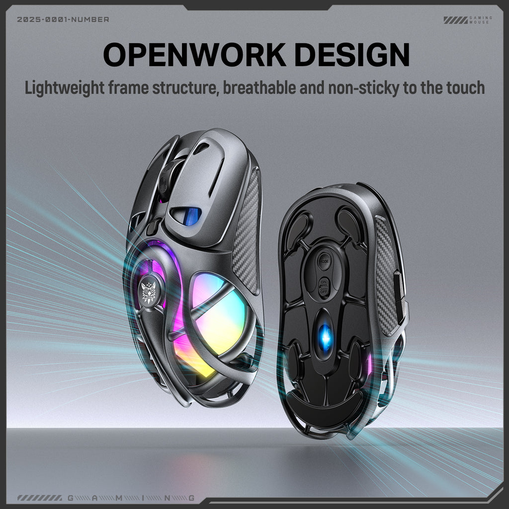 Siivton Wireless Gaming Mouse,2.4GHz and Bluetooth, 12800 DPI, 6 RGB Light Modes, 1000Hz Polling Rate, Compatible with Windows/Mac, Gray