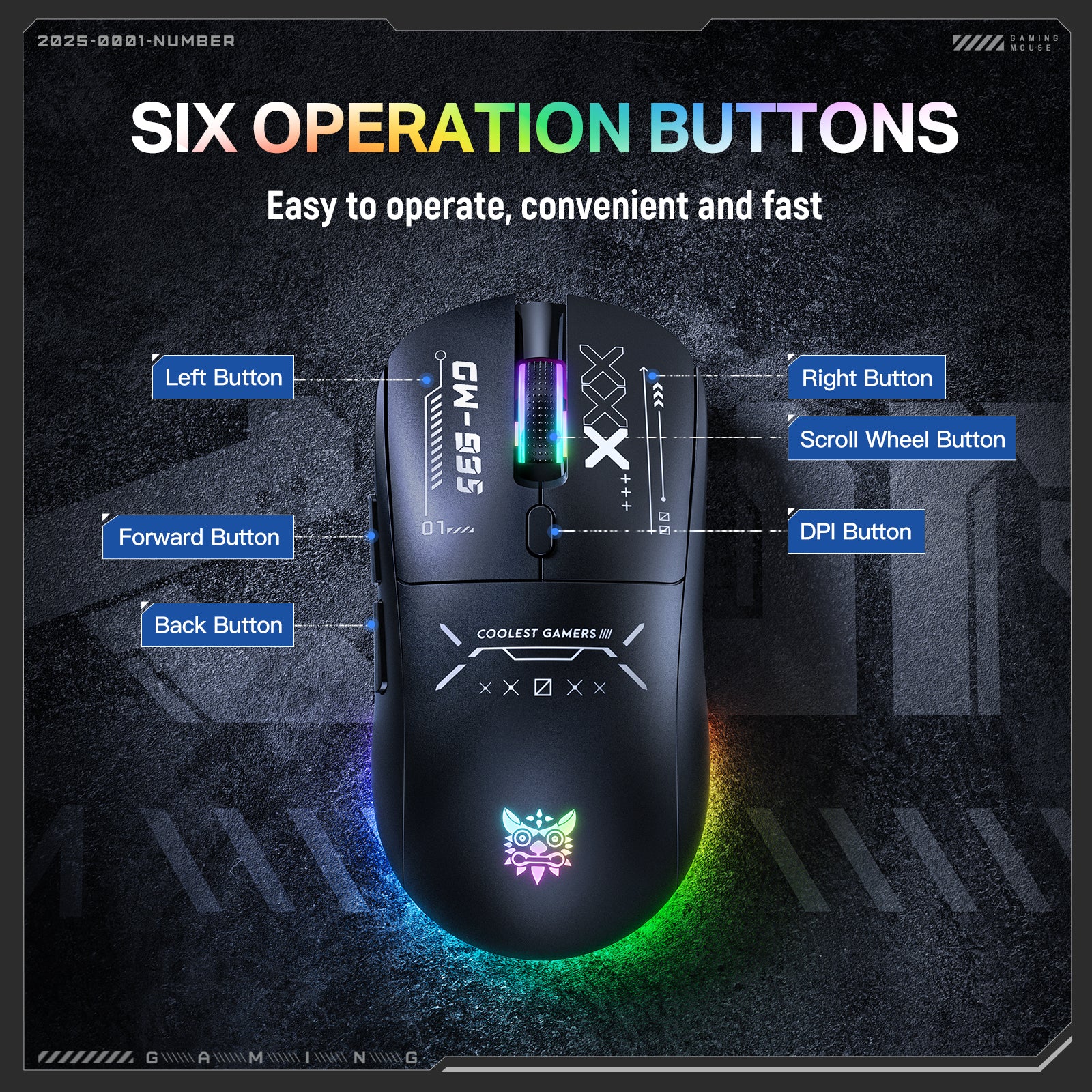 Siivton Wireless Gaming Mouse, 2.4G/Bluetooth 5.3/Wired, 12800 DPI Adjustable, 8 Programmable Buttons, 500mAh Battery, RGB Lighting for PC, Laptop, Mac, PS4/PS5