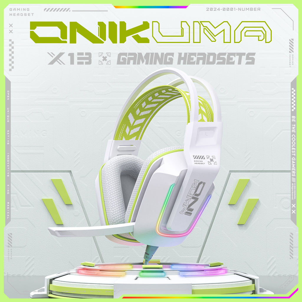 Siivton Wired Gaming Headset with Mic for Xbox, PS4, PS5, PC, Mobile,3.5mm Over-Ear Headphones with Noise-Canceling Microphone, 7.1 Surround Sound Headphone with LED Light, White