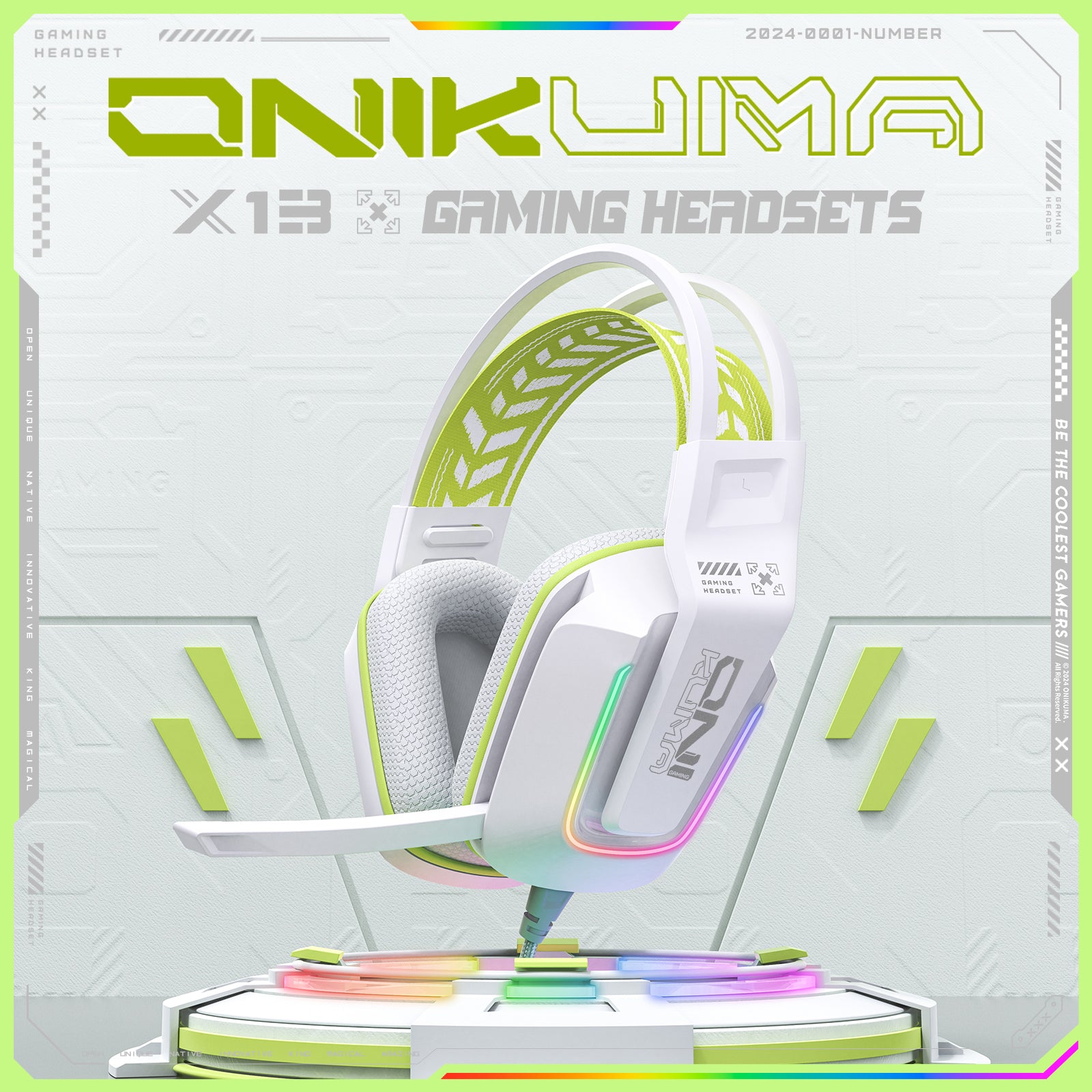 Siivton Wired Gaming Headset with Mic for Xbox, PS4, PS5, PC, Mobile,3.5mm Over-Ear Headphones with Noise-Canceling Microphone, 7.1 Surround Sound Headphone with LED Light, White