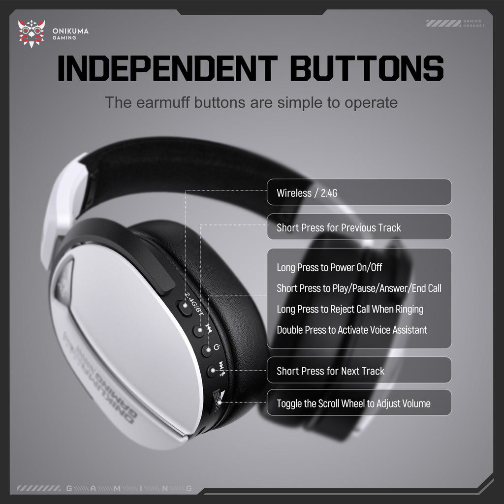 Siivton Wireless Gaming Headset with 60H Playtime, Bluetooth 5.4 & 2.4G Dual Mode, 950mAh Battery, Noise-Canceling Mic for PC,PS4,PS5,Switch,Mobile