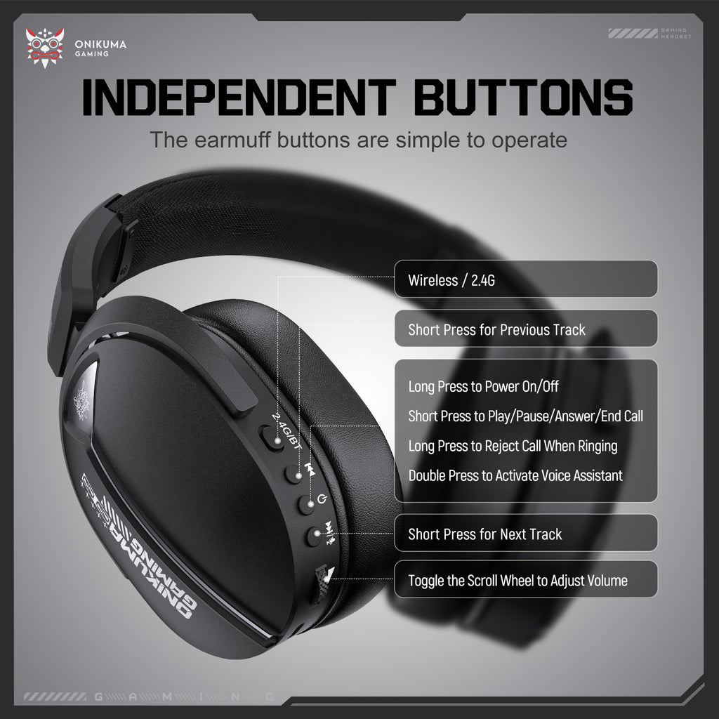 Siivton Wireless Gaming Headset with 60H Playtime, Bluetooth 5.4 & 2.4G Dual Mode, 950mAh Battery, Noise-Canceling Mic for PC,PS4,PS5,Switch,Mobile