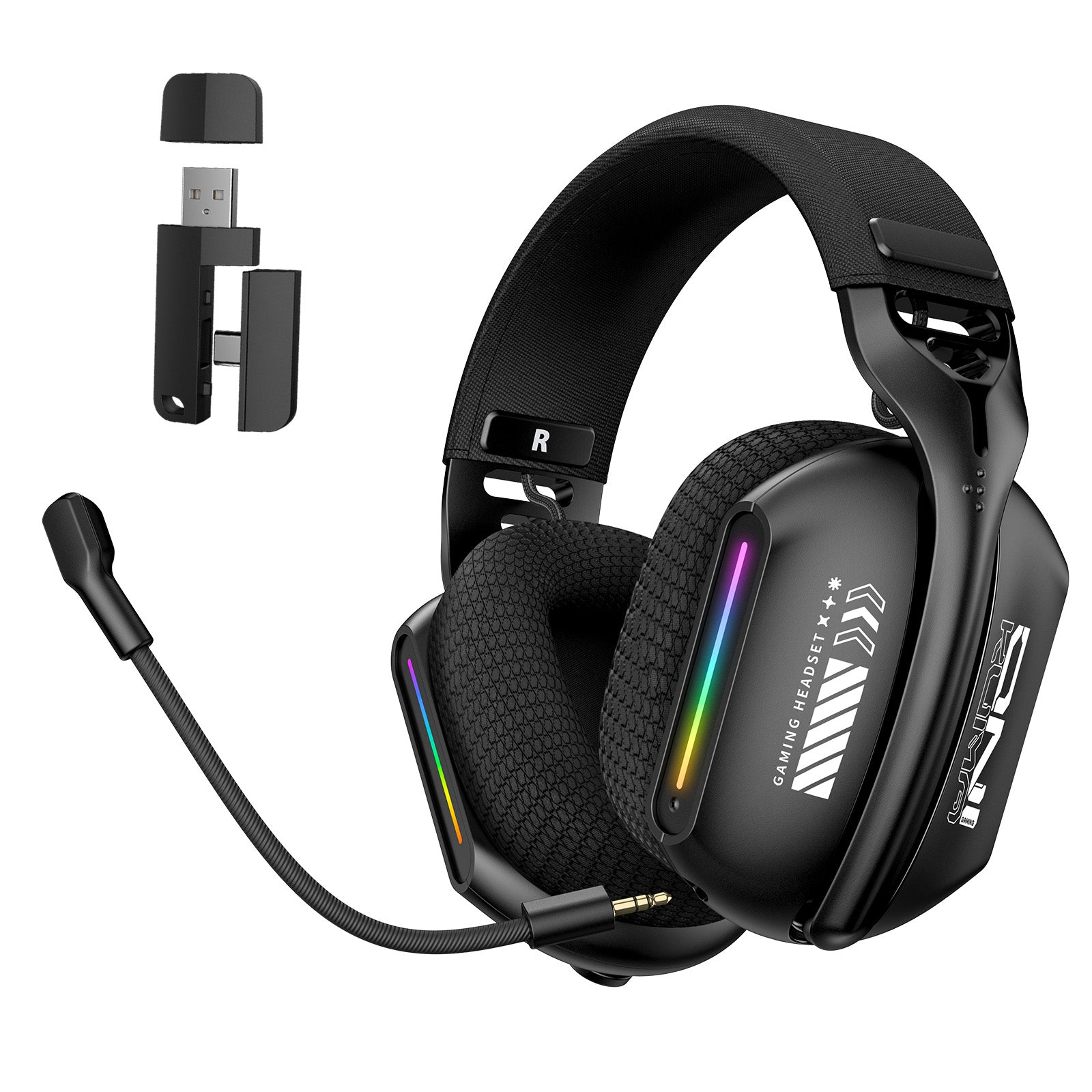 Siivton Wireless Gaming Headset for PS4/PS5/Xbox/Switch/PC, Bluetooth Over Ear Headphones with ENC Noise Cancelling Mic,7.1 Stereo Surround Sou, 60H Battery Gaming Headphone