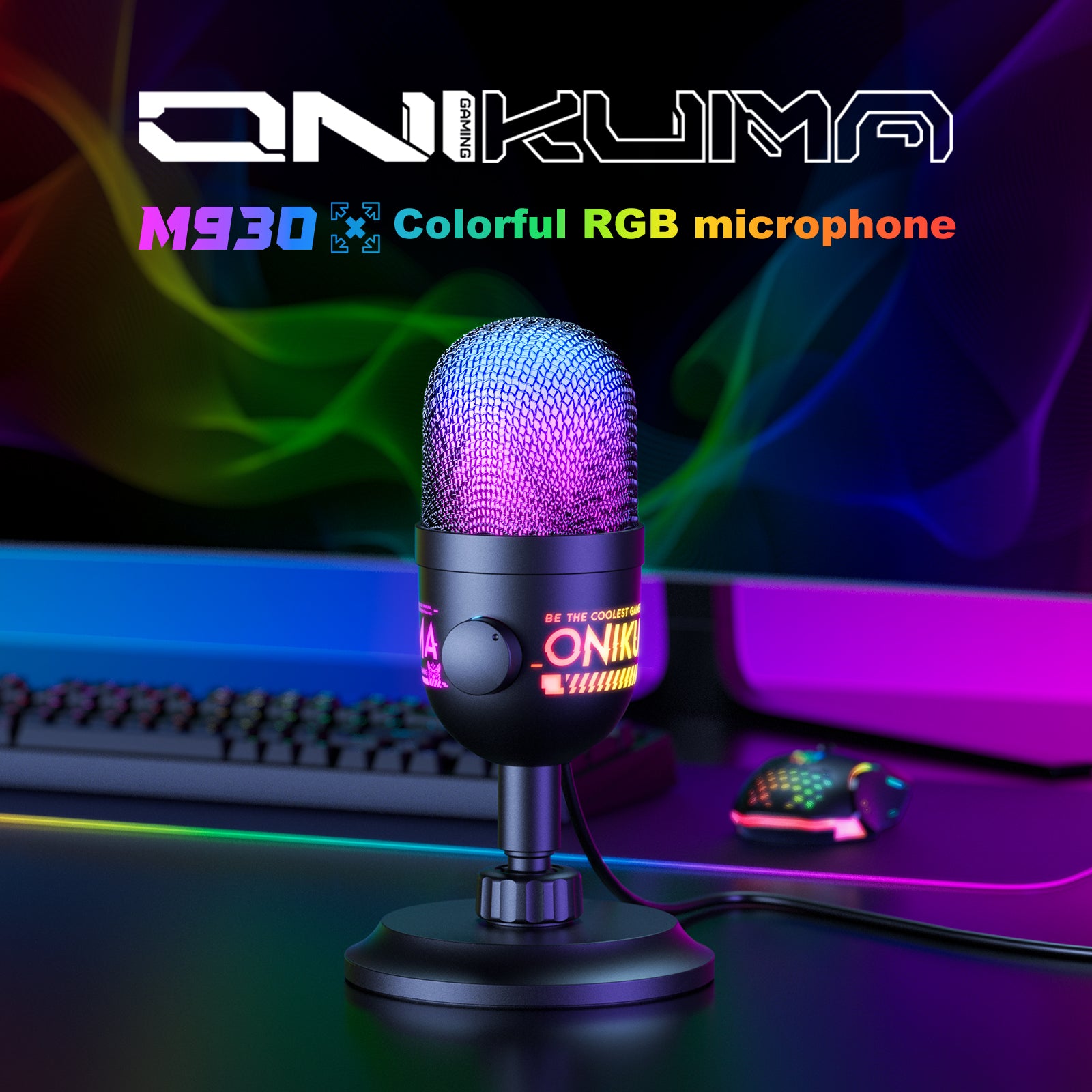 Siivton Gaming USB Microphone for PC, PS5/PS4, Laptop,Mac, Computer Condenser Mic with RGB Lighting,USB Plug and Play, LED Mute Button, for Streaming, Podcast, Studio Recording