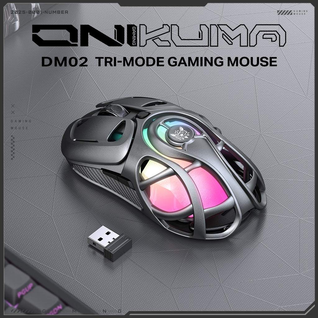 Siivton Wireless Gaming Mouse,2.4GHz and Bluetooth, 12800 DPI, 6 RGB Light Modes, 1000Hz Polling Rate, Compatible with Windows/Mac, Gray