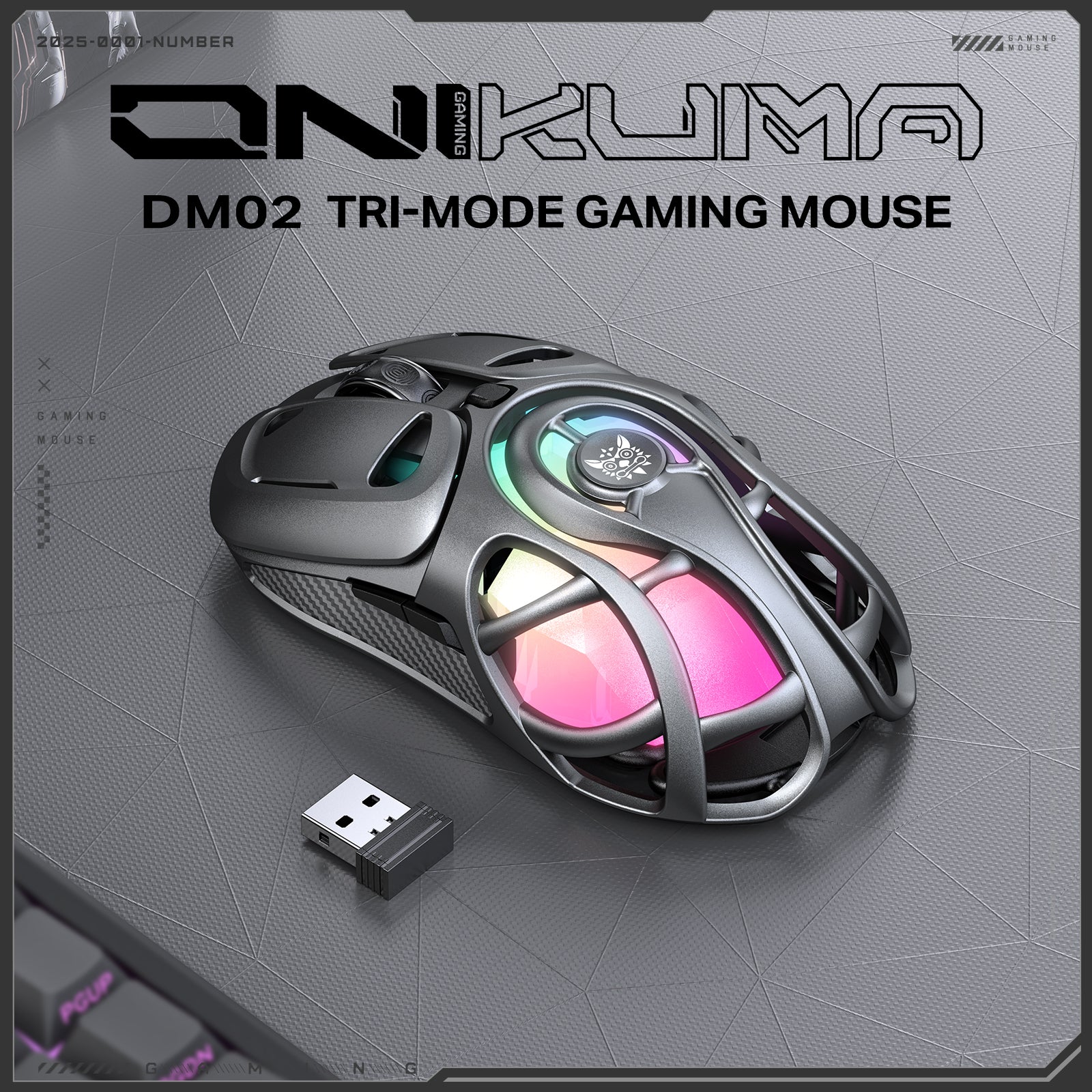 Siivton Wireless Gaming Mouse,2.4GHz and Bluetooth, 12800 DPI, 6 RGB Light Modes, 1000Hz Polling Rate, Compatible with Windows/Mac, Gray