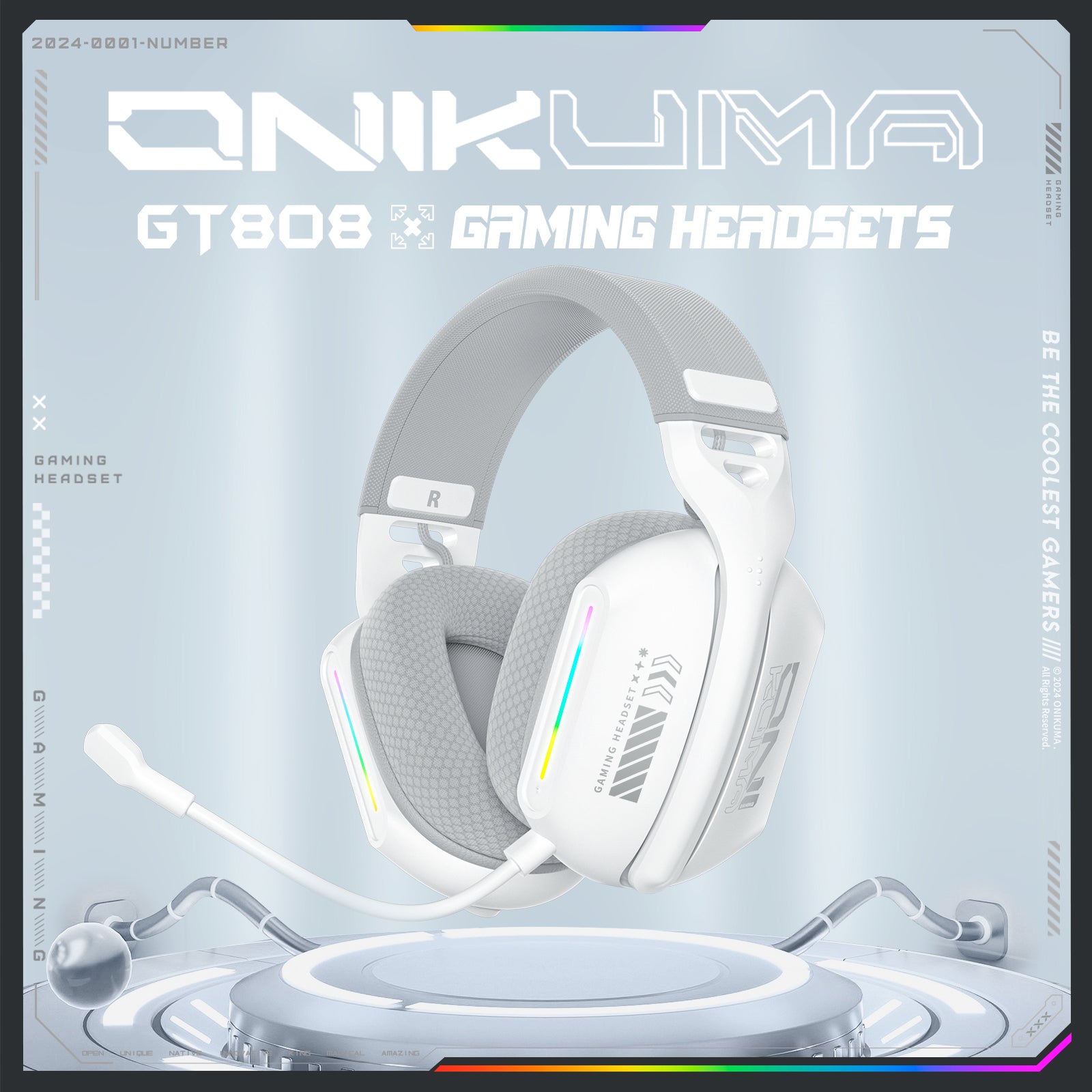 Siivton Wireless Gaming Headset for PS4/PS5/Xbox/Switch/PC, Bluetooth Over Ear Headphones with ENC Noise Cancelling Mic,7.1 Stereo Surround Sou, 60H Battery Gaming Headphone(White)