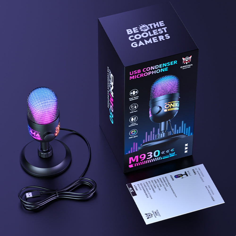 Siivton Gaming USB Microphone for PC, PS5/PS4, Laptop,Mac, Computer Condenser Mic with RGB Lighting,USB Plug and Play, LED Mute Button, for Streaming, Podcast, Studio Recording