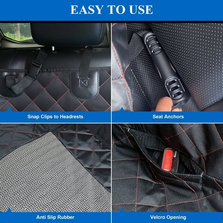 Siivton Dog Car Seat Covers for Back Seat Waterproof Bench Seat Cover Protector Nonslip Durable Soft Pet Back Seat Covers for Car, Truck, & SUV (Black)