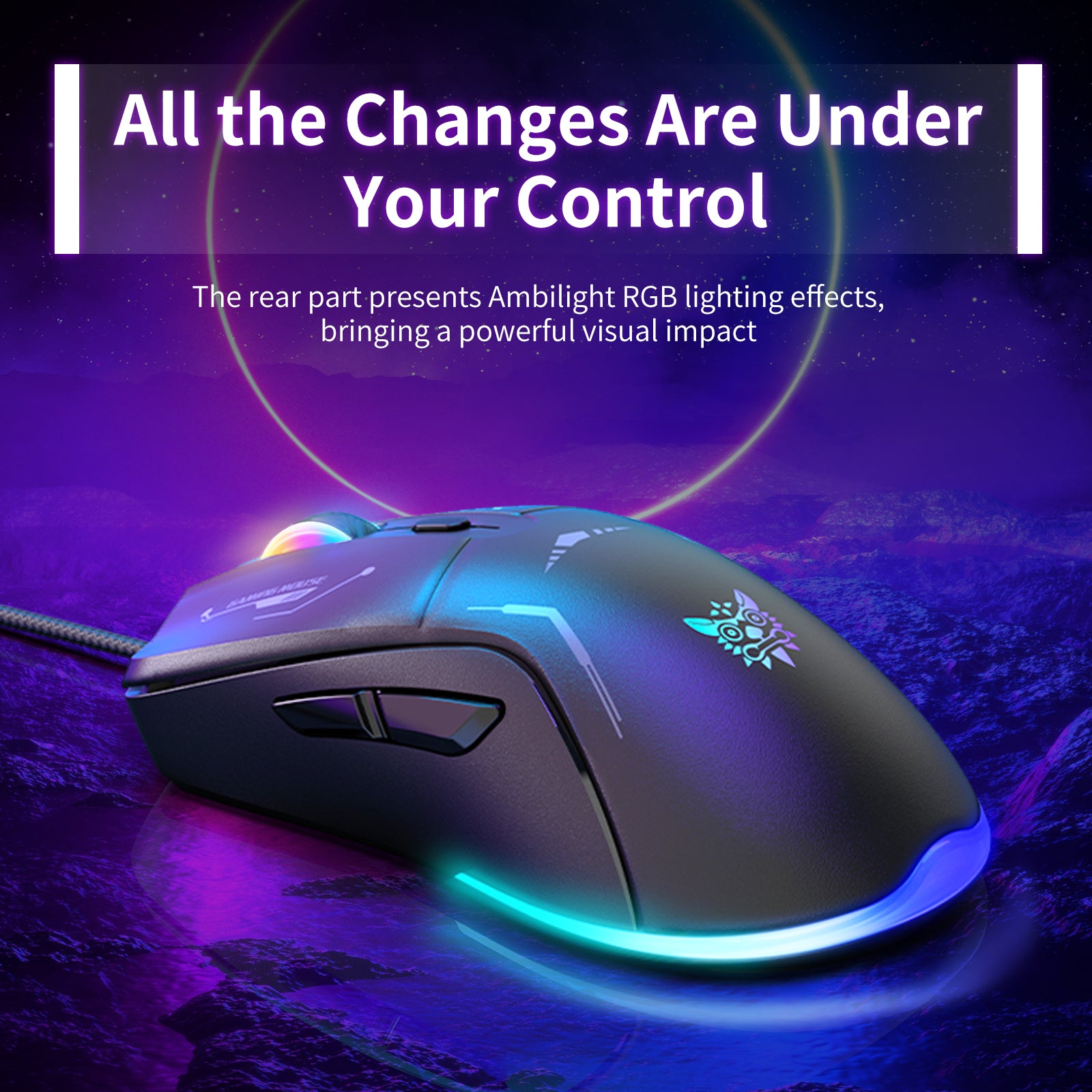 Siivton Wired Gaming Mouse, USB Computer Mouse Adjustable DPI, 7-Color LED Breathing Light, Ergonomic Design with 6 Programmable Buttons, for for PC, Laptop, Windows, Mac, Vista, Linux, Gamer (Black)