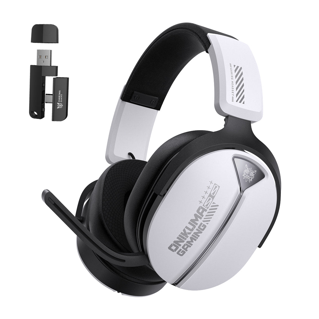 Siivton Wireless Gaming Headset with 60H Playtime, Bluetooth 5.4 & 2.4G Dual Mode, 950mAh Battery, Noise-Canceling Mic for PC,PS4,PS5,Switch,Mobile