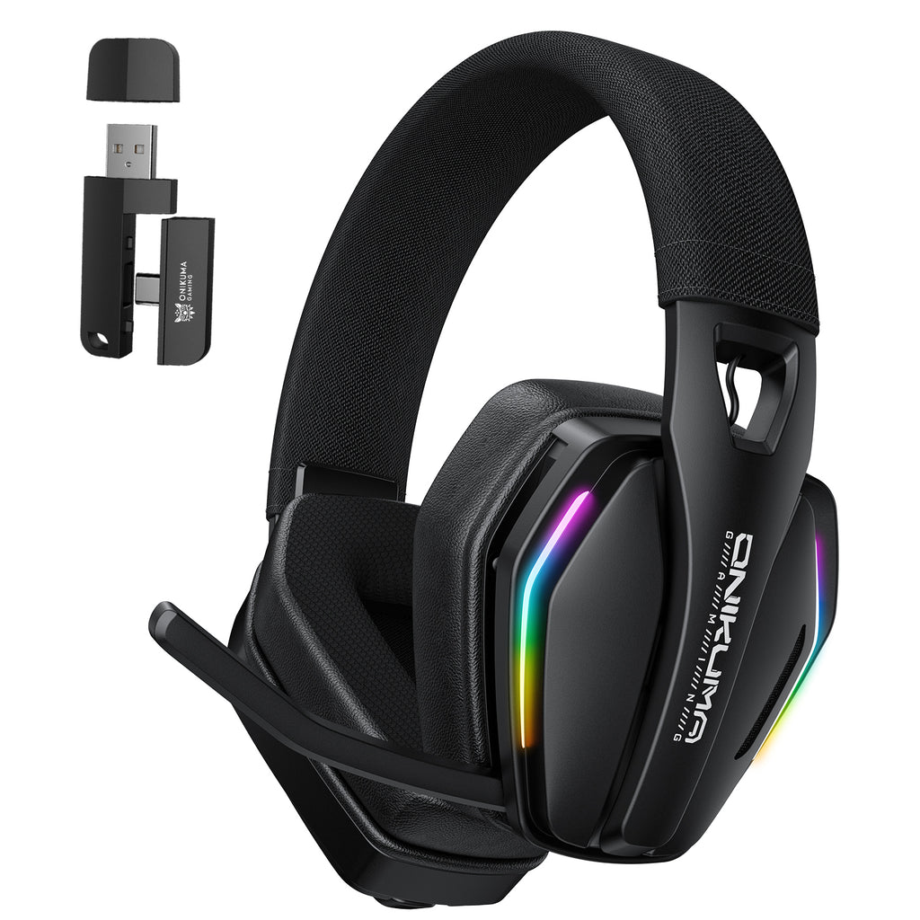 Siivton Wireless Bluetooth Gaming Headset with 2.4G, 60-Hour Playtime, 1000mAh Battery, Microphone for PS5, PS4, Switch, PC, Phone