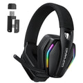Siivton Wireless Bluetooth Gaming Headset with 2.4G, 60-Hour Playtime, 1000mAh Battery, Microphone for PS5, PS4, Switch, PC, Phone